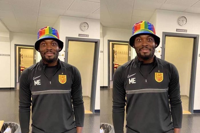 Photo of Michael Essien wearing hat with LGBT colours causes stir