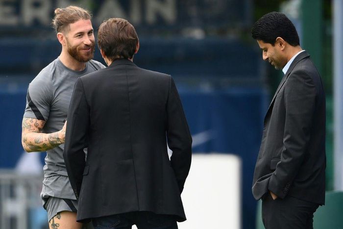 Sergio Ramos (L) is working his way back from a calf injury
