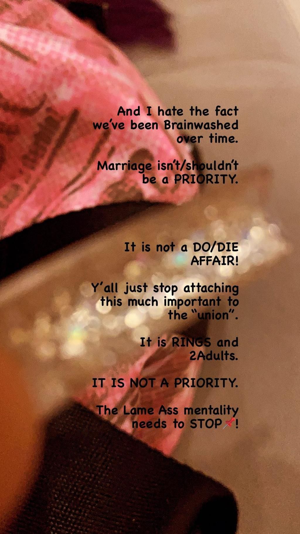 Tacha asked people to "stop attaching too much importance" to marriage [Instagram/SymplyTacha]