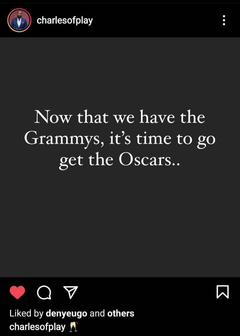 Charles Okpaleke's Instagram post [Instagram/@charlesofplay]