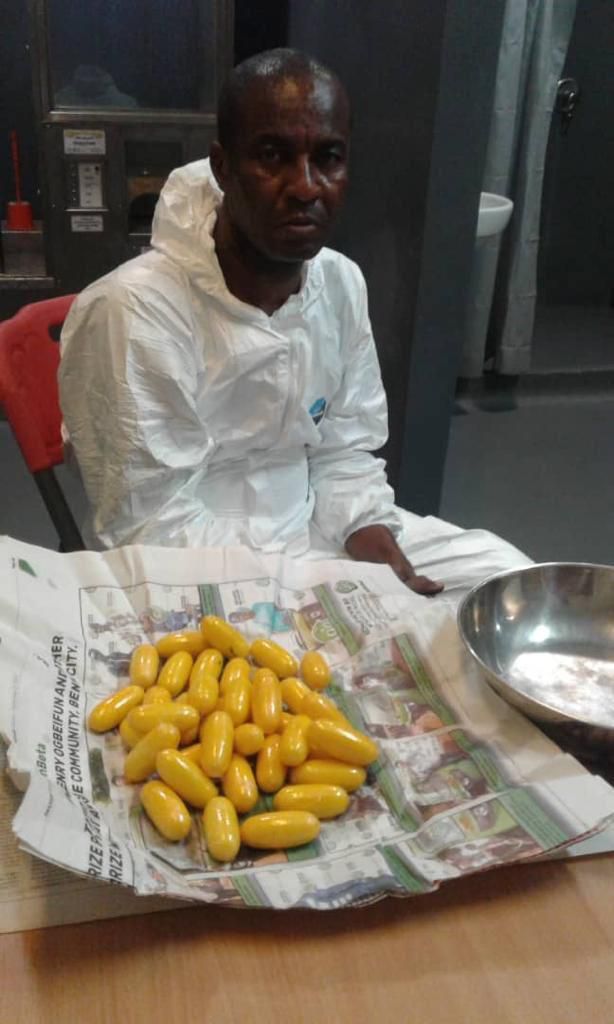 2 suspects excrete 191 pellets of heroin and cocaine at Lagos airport