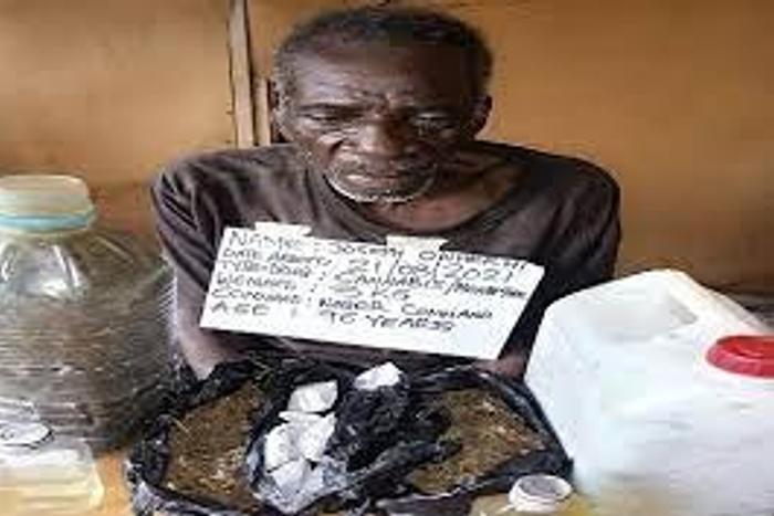 The 96-year-old ex-soldier arrested for illicit drugs. [NAN]