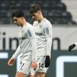 Leverkusen players trudge off after Saturday's latest Bundesliga defeat at Eintracht Frankfurt