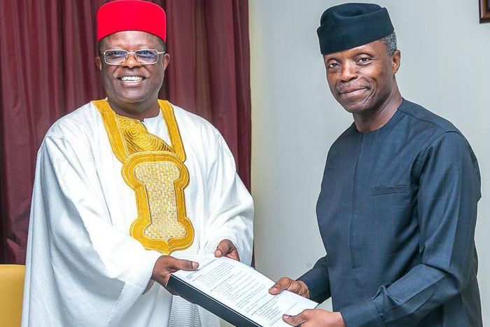 Vice President Yemi Osinbajo nad Ebonyi state governor, Dave Umahi [Nairaland Forum]