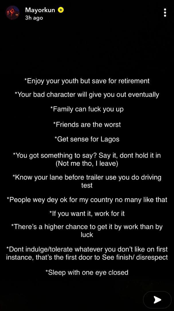 The music star advises Nigerian youths to also save for retirement. [Instagram/IamMsyorkun]