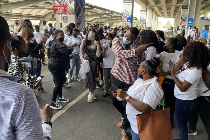 Nengi arrives in Ghana