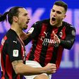 AC Milan forward Zlatan Ibrahimovic (L) has scored 12 goals in Serie A.