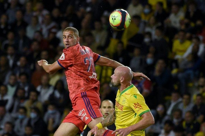 Four-goal Algeria star Islam Slimani (L) playing for Lyon against Nantes in the French Ligue 1 last Friday