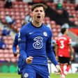 Chelsea midfielder Mason Mount celebrates after scoring against Southampton