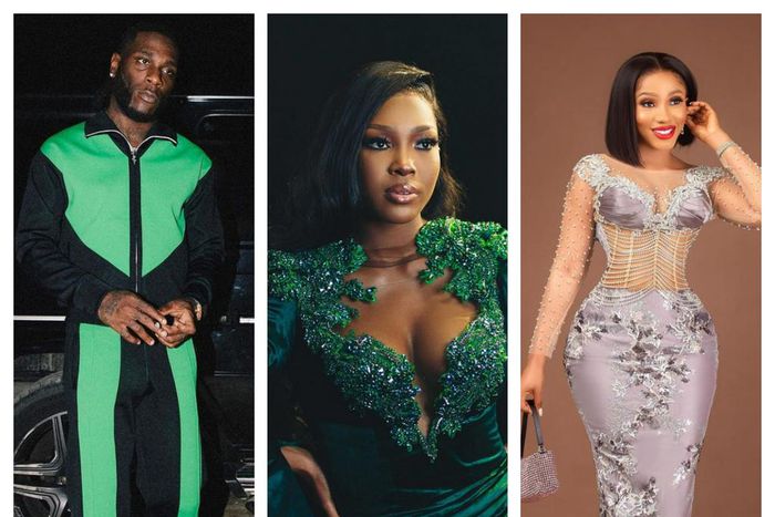 Burna Boy, Vee Iye and Mercy Eke looked great this week [instagram]