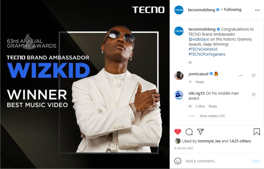 A winning alliance: TECNO celebrates ambassador Wizkid on Grammy Award win