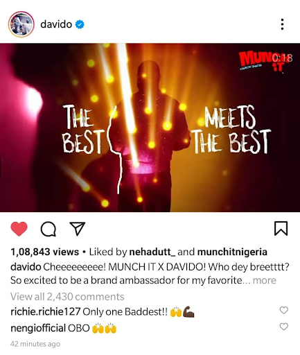 Non-stop fun: MUNCH IT snack welcomes Davido as its first brand ambassador