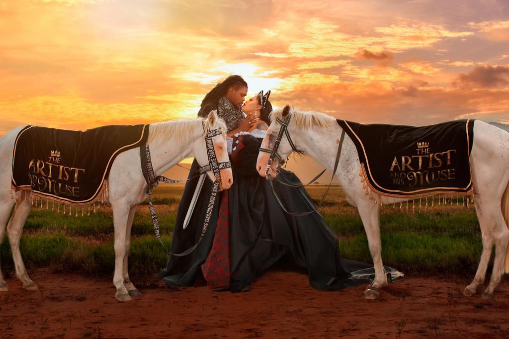 Toyin Lawani and her fiance Segun Wealth [MofeBamuyiwa]