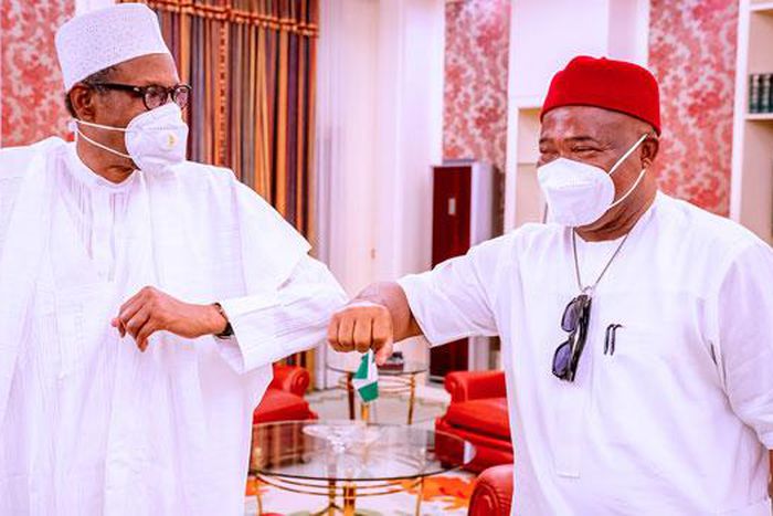 President Muhammadu Buhari and Gov Hope Uzodinma of Imo state [Presidency]