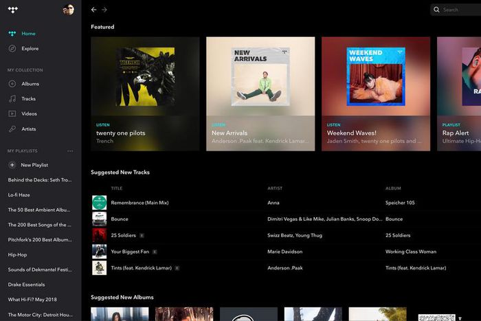 Playlists and music streaming in Africa: TIDAL, Spotify, Apple Music, YouTube Music, Boomplay, Audiomack. (TIDAL)
