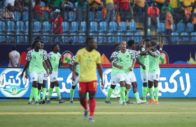Super Eagles of Nigeria are through to the quarterfinals of AFCON 2019 after a 3-2 win over Cameroon (Twitter/CAF)
