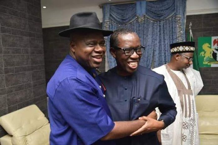 Governor Douye Diri of Bayelsa State and Governor Ifeanyi Okowa of Delta State. (TheConclave)