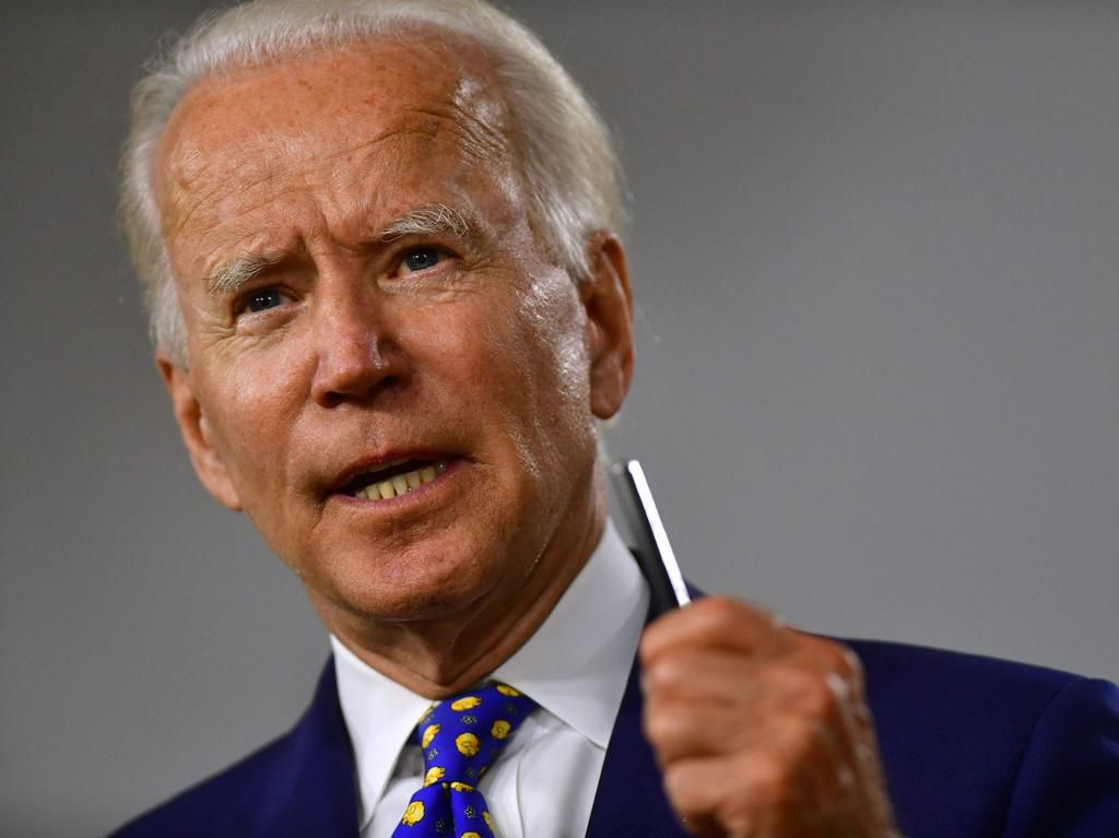 Former Vice President Joe Biden delivers a speech at the William Hicks Anderson Community Center, on July 28, 2020 in Wilmington, Delaware.