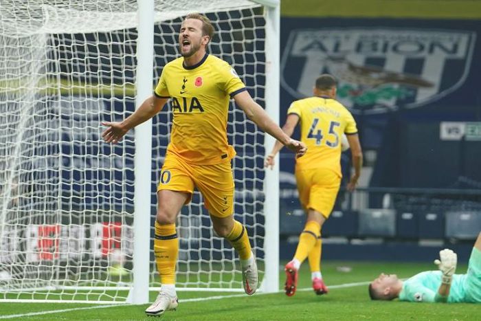Tottenham striker Harry Kane celebrates