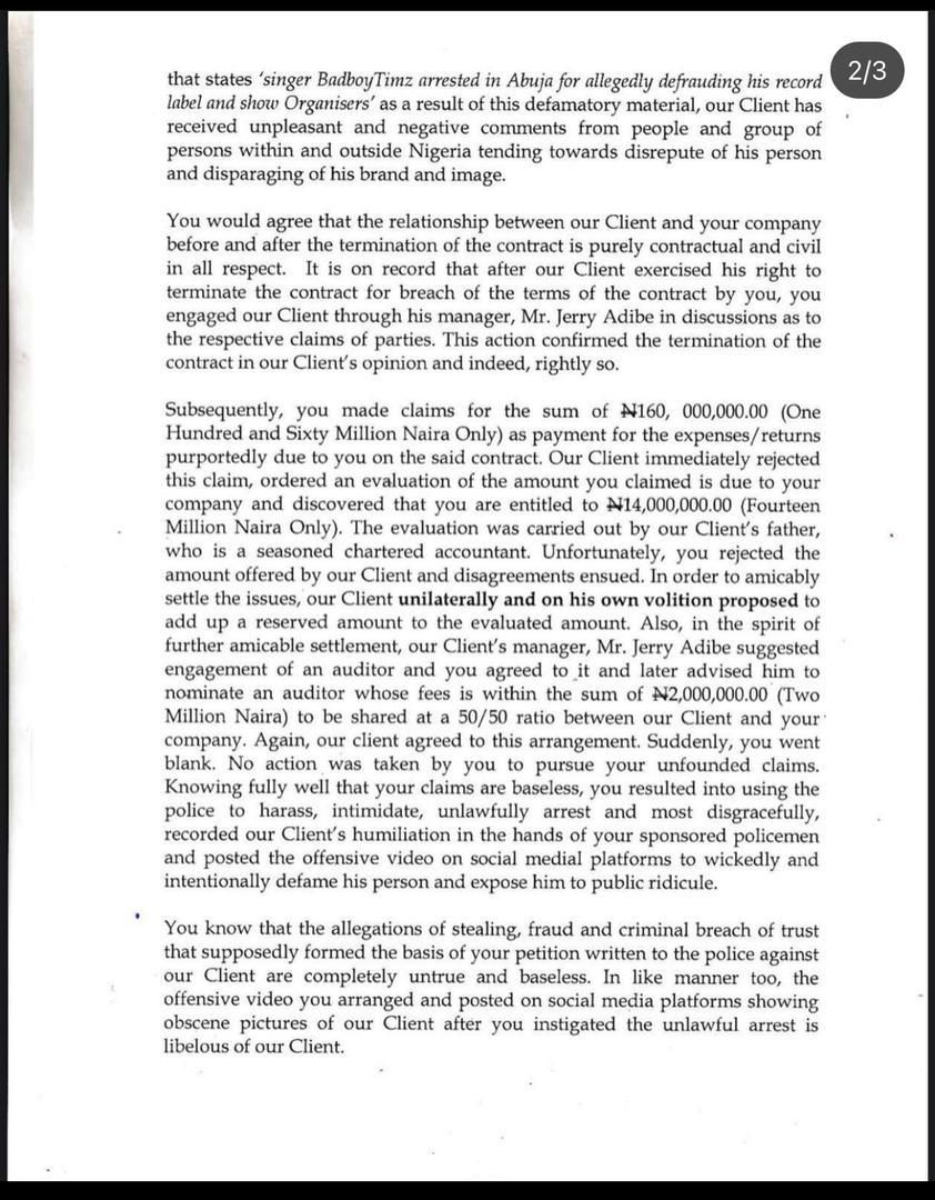 Singer Bad Boy Timzs slams his former label Anonymous Music with N200,000,000 lawsuit 2