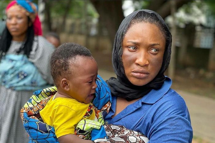 Tonto Dikeh on the set of 'Beggars Children' [Instagram/Tontolet]