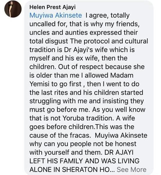 Helen Prest Ajayi makes new revelations about her late husband and his family [LIB]