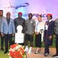 from left: Tyron Ebuehi, Super Eagles star; Mrs Aishat Falode, Chairperson, Nigerian Female Football League; Nana Ama De-Man, Cabin Executive, Air Peace Ltd; Alex Iwobi, Everton FC, England; Mr Amaju Pinnick, President, Nigerian Football Federation;Ba...