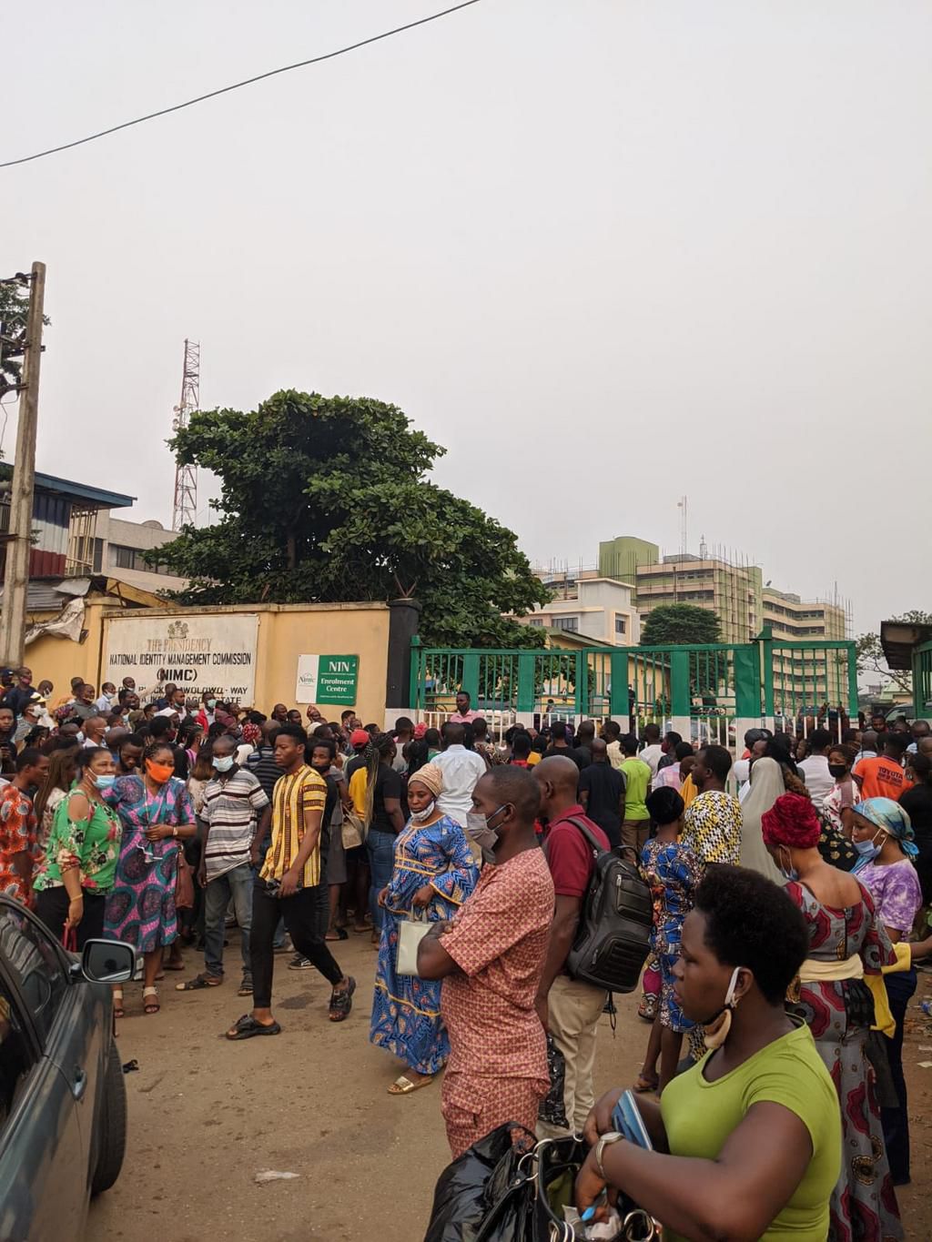 An overcrowded NIMC office in Ikeja, Lagos ( Pulse)