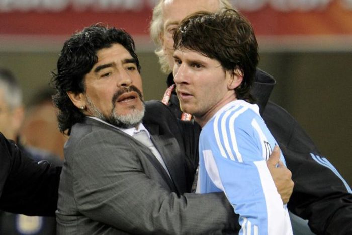 Lionel Messi who inherited Diego Maradona's number 10 shirt with Barcelona and Argentina and played for  him at the 2010 World Cup faces a testing weekend