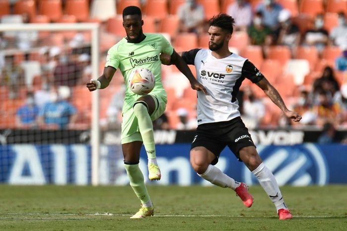 No stopping him: Athletic Bilbao's Spanish forward Inaki Williams (left) in action against Valencia last month