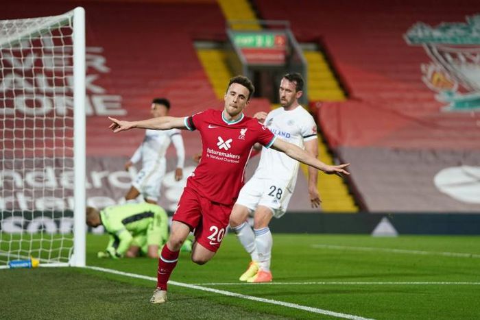 Diogo Jota (centre) could miss up to two months with a knee injury