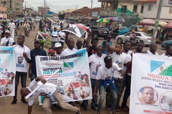Yoruba-nation agitators in Akure (Punch)