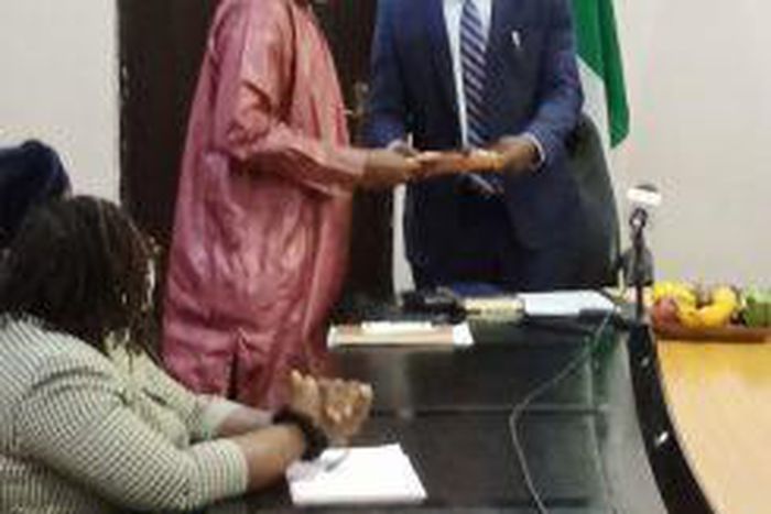 From left: Mr Adeofe Adeyemi of NDLEA and Mr Smart Akande, legal adviser NCS. [NAN]