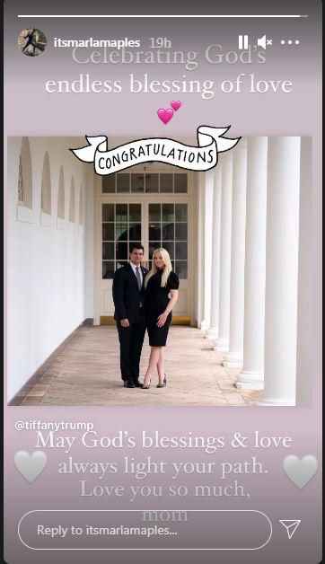 Marla Maples celebrates her daughter Tiffany after her engagement [Instagram/ Marla Maples]