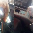 Trotro driver uses showerhead as a gear stick knob for the rickety vehicle