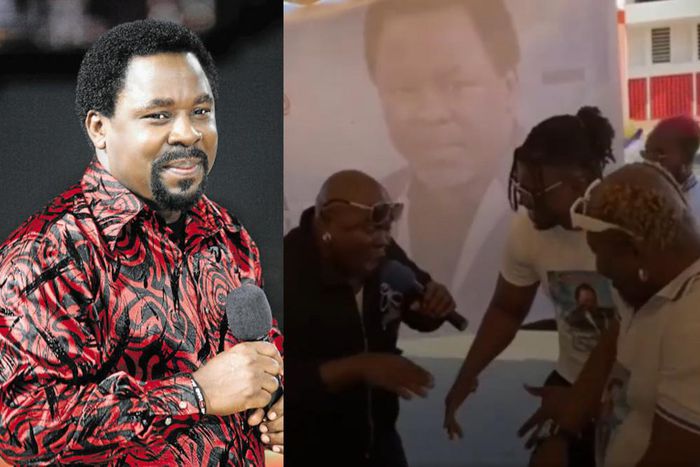 Video: Boxer Ayitey Powers organises funeral for TB Joshua in Ghana; Bukom Banku attends