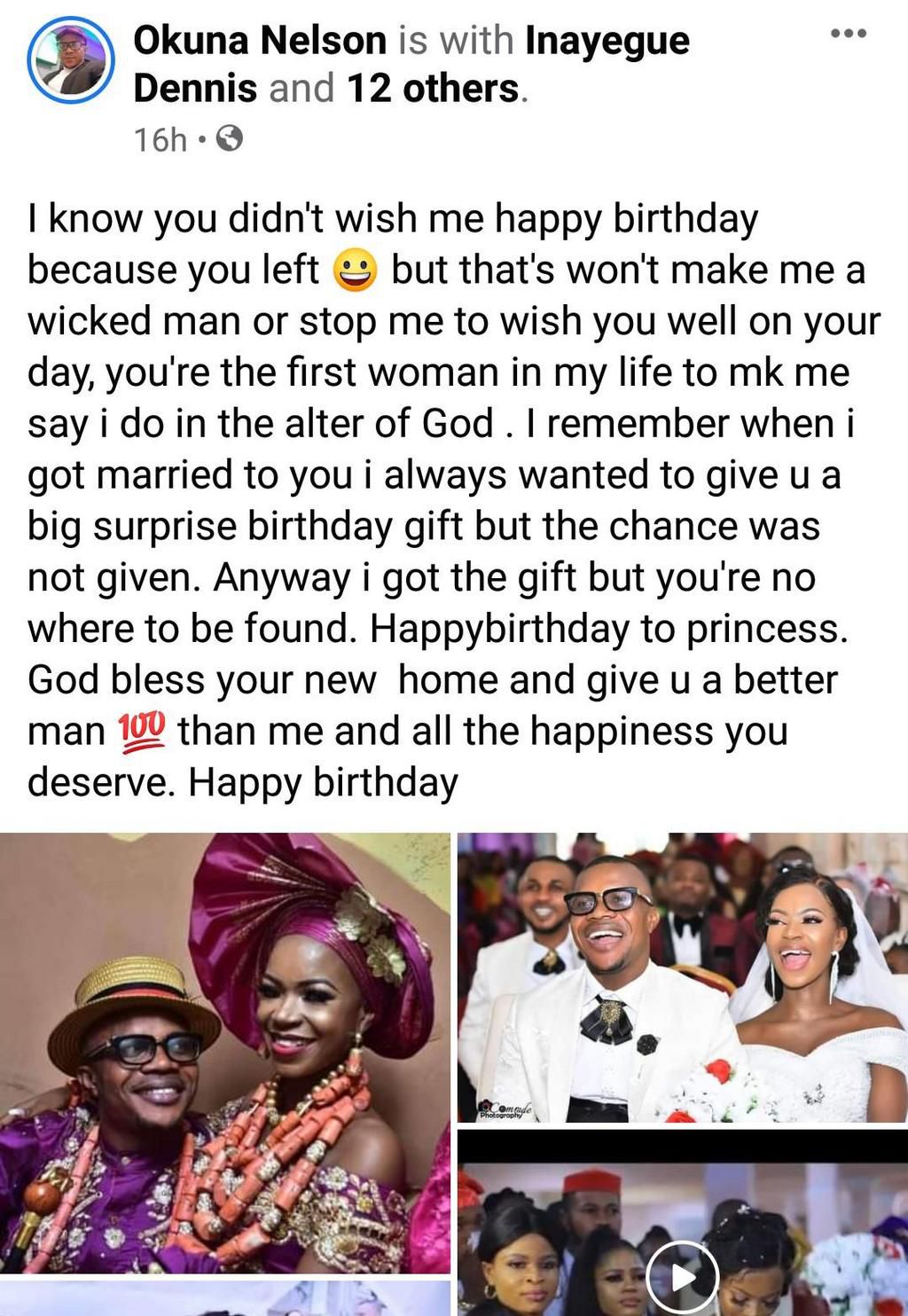 “May God give you a better man than me and the happiness you deserve” – Man to ex-wife on her birthday