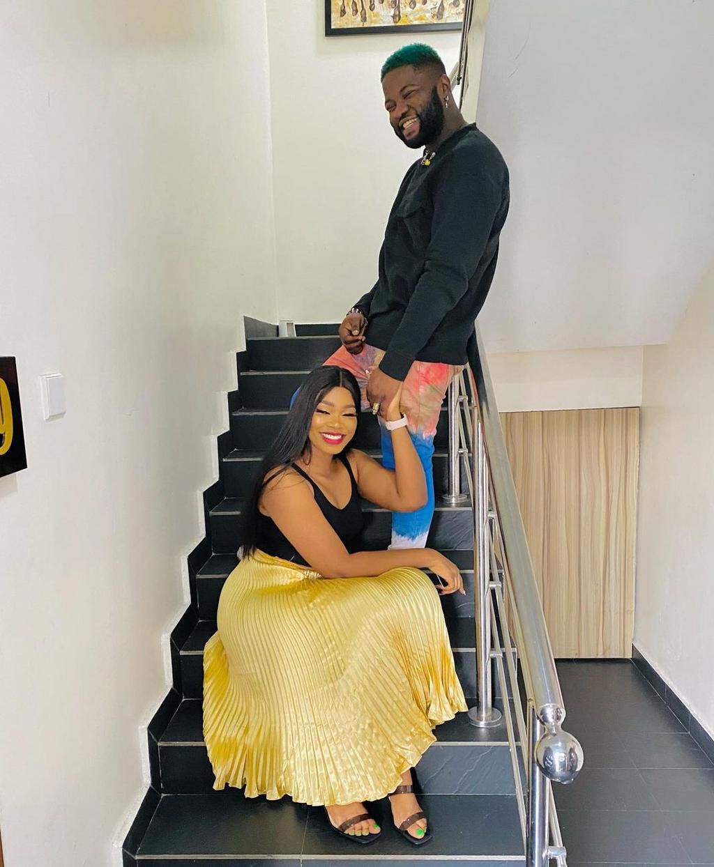 Nigerian singer Skales and his fiancee [Instagram/YoungSkales]