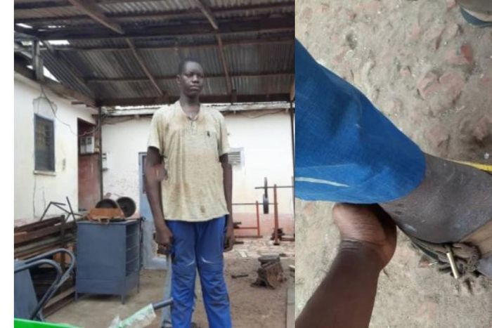Tallest man in Ho stops schooling as no sandals or shoes fit his feet