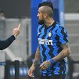 Antonio Conte (L) confirmed Arturo Vidal (R)  will miss Inter Milan's final Champions League group game.