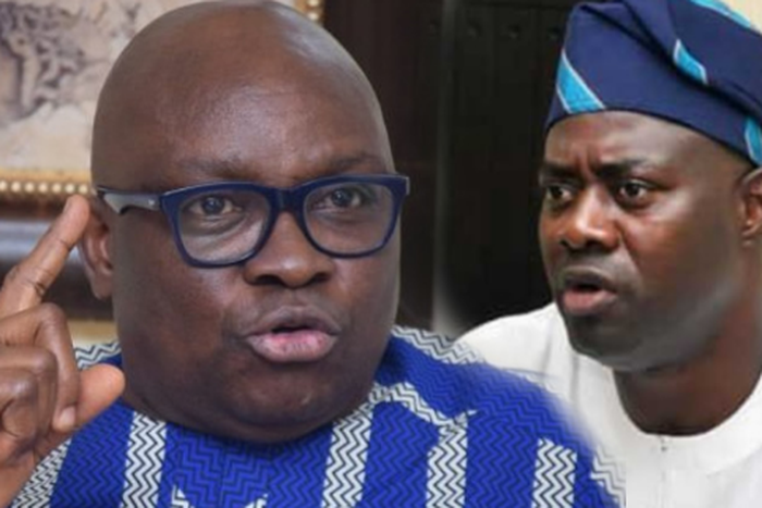 Former Governor of Ekiti State, Ayodele Fayose and the incumbent Governor of Oyo state, Seyi Makinde. (Punch)