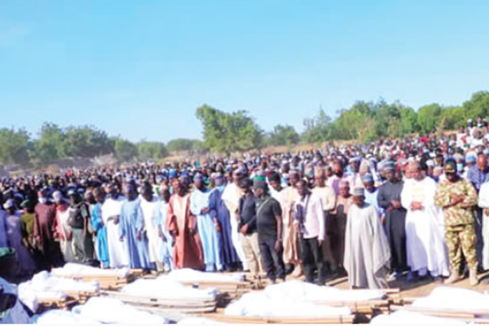 Famers killed on Saturday by Boko Haram insurgents on their farms at Kwashebe Village of the Zambarmari area of Borno State.  (Punch)