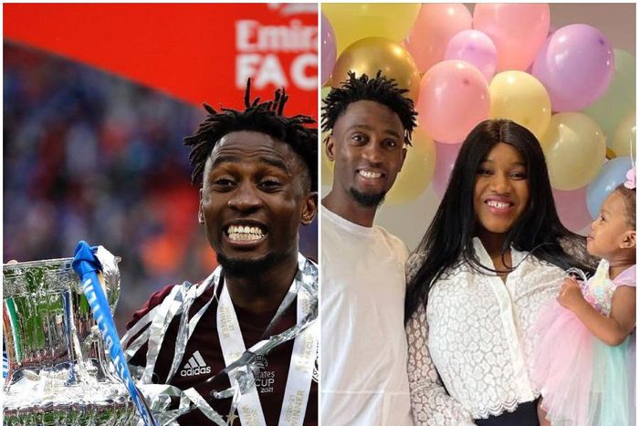 Wilfred Ndidi with wife and daughter (Instagram)