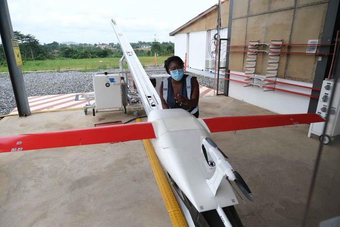 A typical Zipline drone launch facility in Ghana