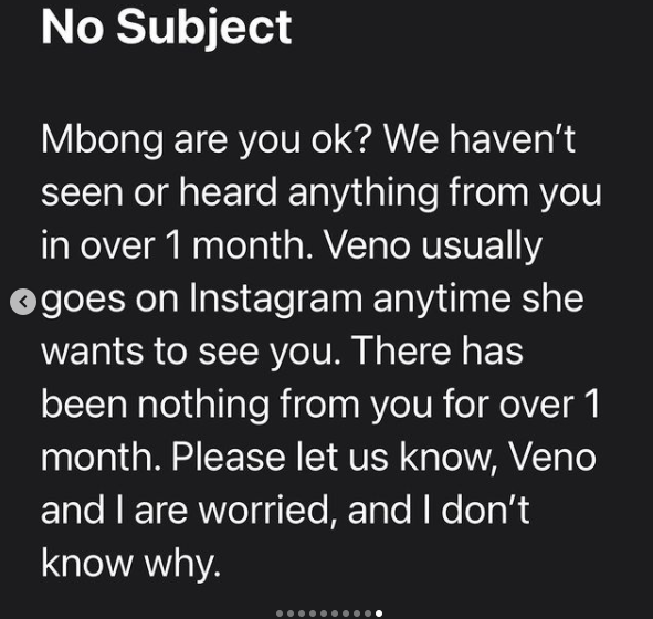 Screenshots of the last chat conversation he had with the actress before her 'disappearance.'