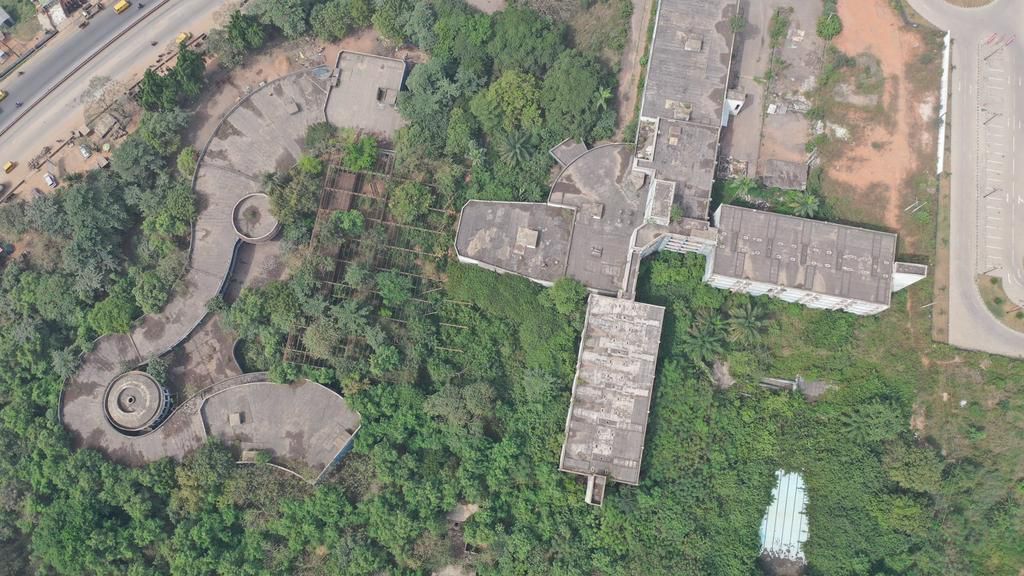 Drone view of the dilapidating Gateway Hotel, Ota in Ogun State. (Ayoola Salako)