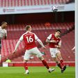 Manchester City forward Raheem Sterling scores at Arsenal