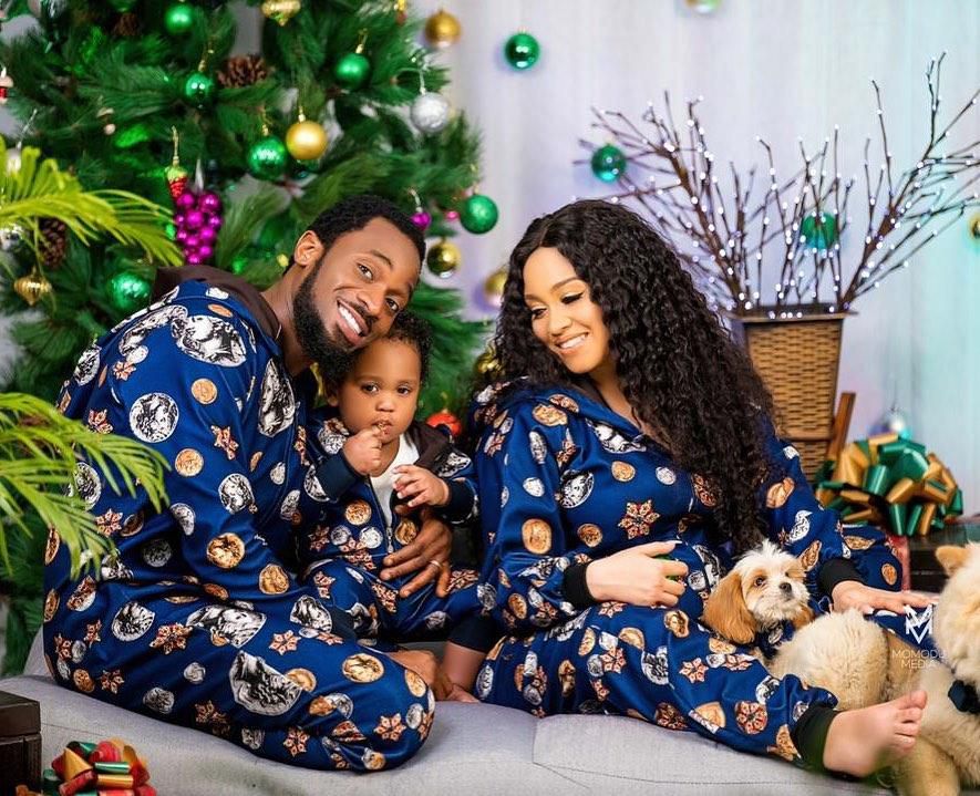 D'banj, his son and wife, Lineo Didi Kiglow [Instagram/IAMBangaLee]