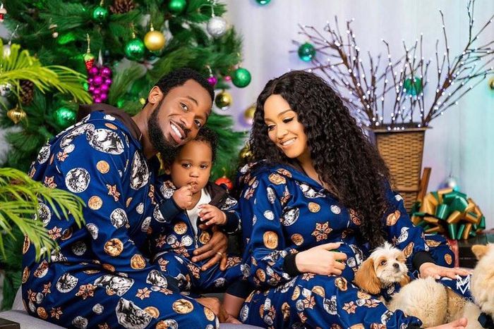 D'banj, his son and wife, Lineo Didi Kiglow [Instagram/IAMBangaLee]