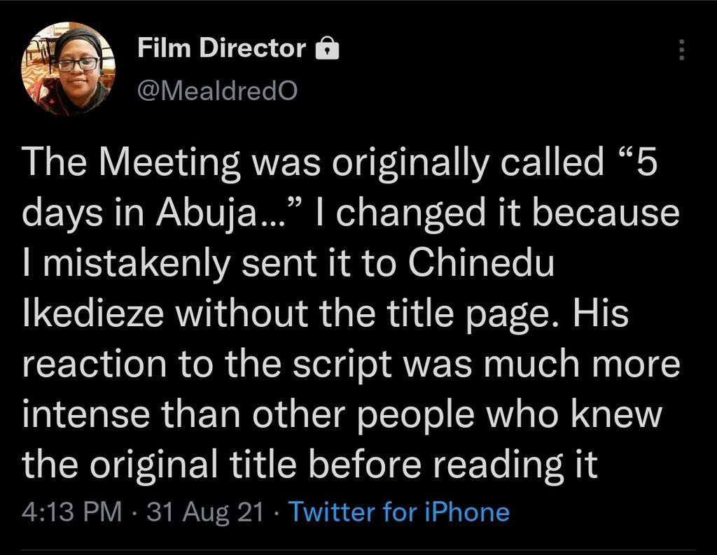 Mildred Okwo's tweet [Twitter]